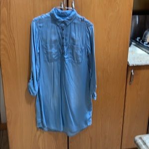 Light Blue Denim Soft Denim Shirt Dress Sz S BNWT